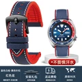 Blue W red bk pin