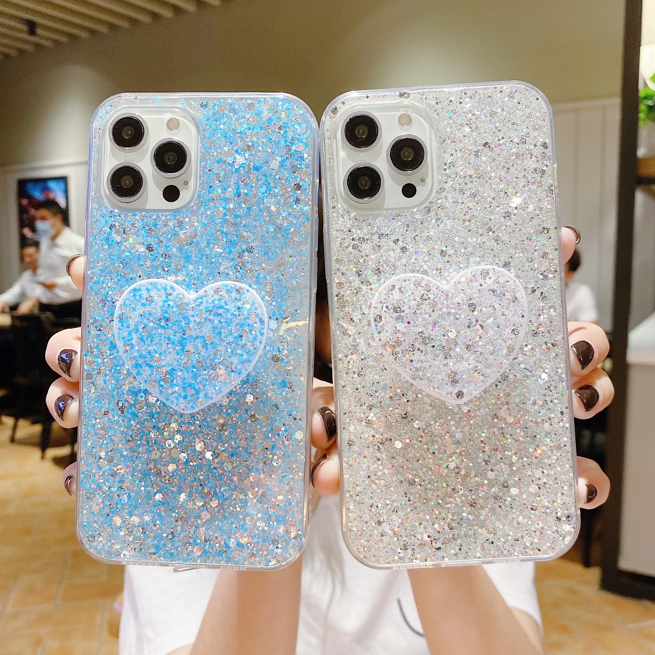 Poco X3 NFC Pro F3 M3 F2 Glitzerhülle für Xiaomi Redmi Note 10 9 8 7 Pro 10S 9S 9C 9A Hüllen Xiaomi Mi 11 Lite Heart Hold_voghion.com