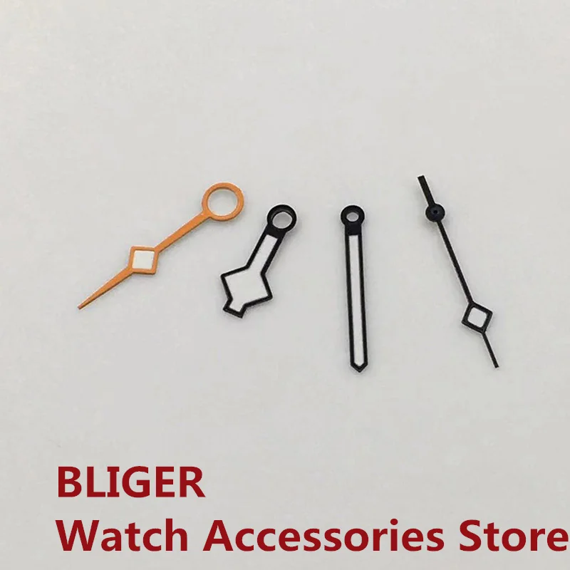 BLIGER Silver Black Watch Hands Luminous Hands Two-Color GMT Hands Fit NH34 GMT Movement 4PCS