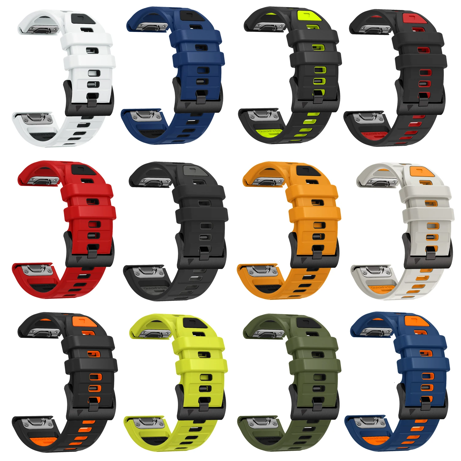 Premium Silicone QuickFit Watch Strap - Versatile and Durable Adjustable Wristband