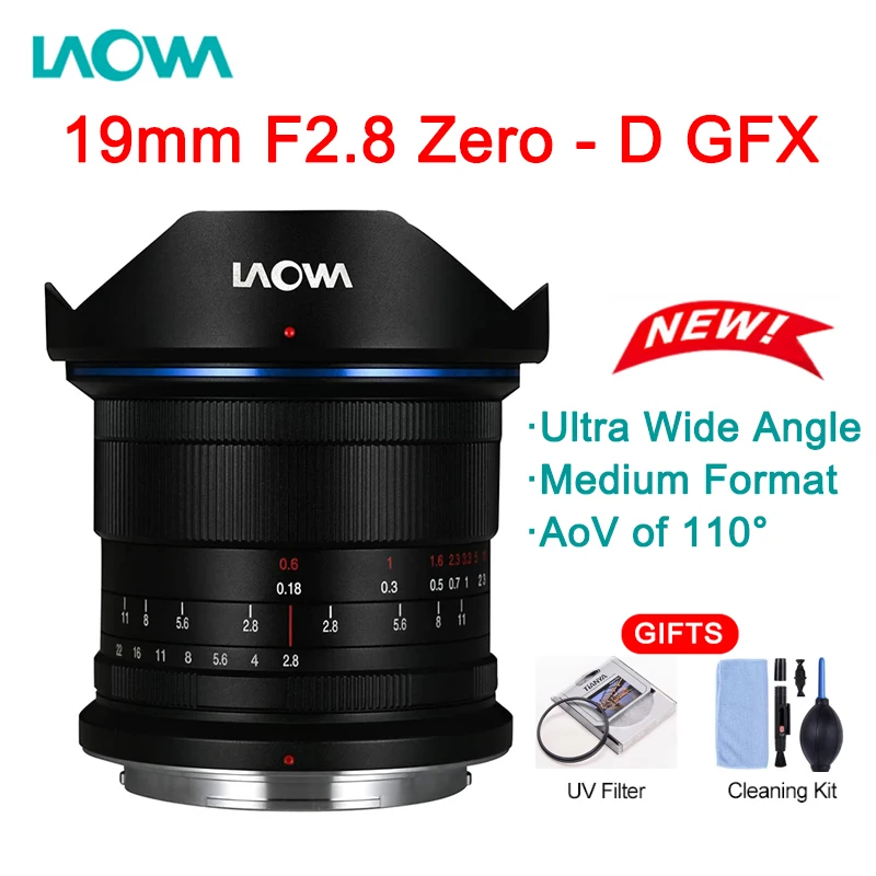 Laowa 19Mm F2.8 Obiettivo Per Fotocamera Gfx Zero-D Obiettivo Con Messa A Fuoco Fissa Per Cielo Stellato Ultra Grandangolare Di Medio Formato Per Foto