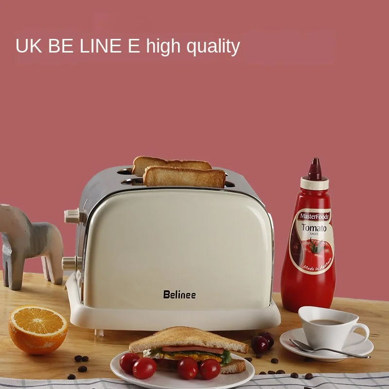 High appearance household toaster 6-stage baking toaster toast slice stainless steel body small retro Tu driver