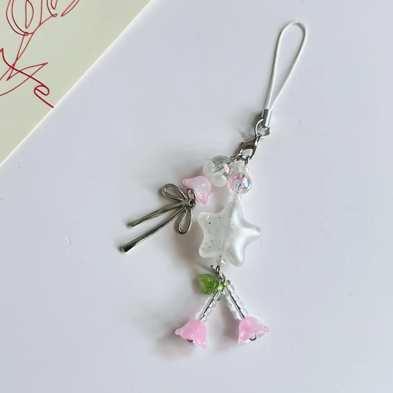 Charming Flower Beaded Phone Strap & Keychain Accessory