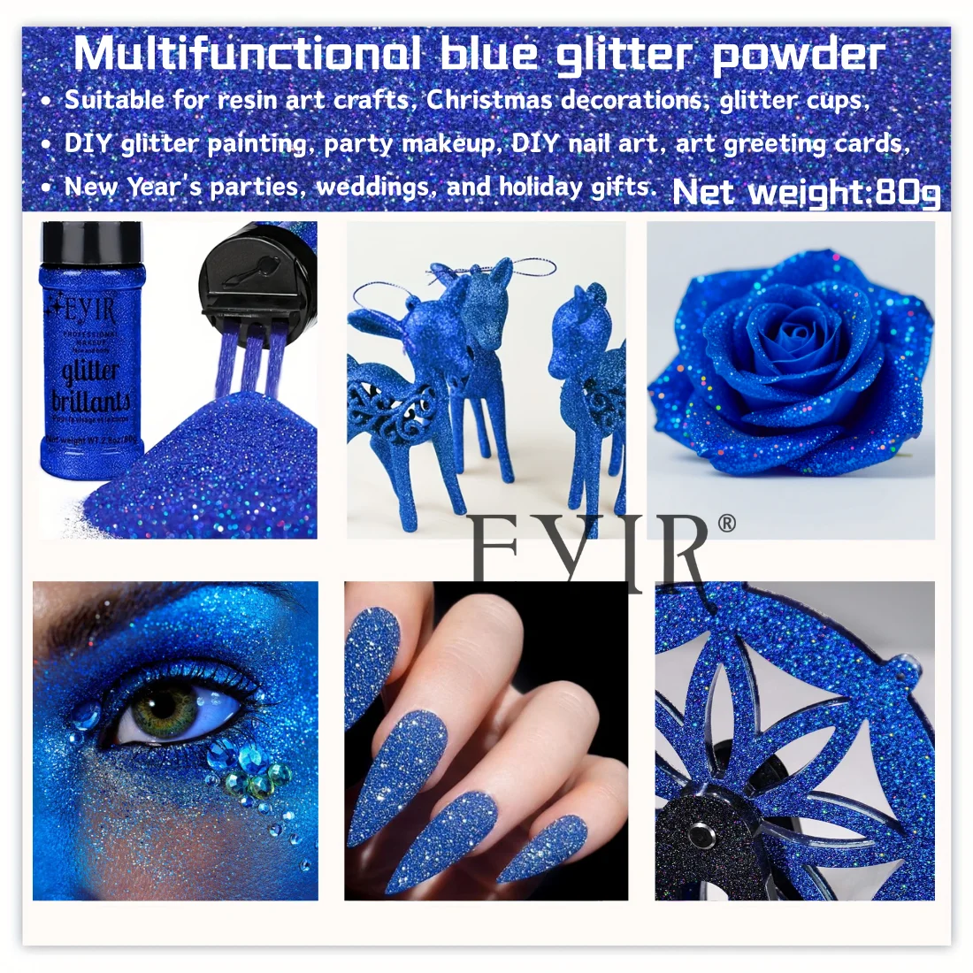 Vibrant Holographic Glitter Powder Set - Fine Shimmer for Body, Face, Nails, and Crafts