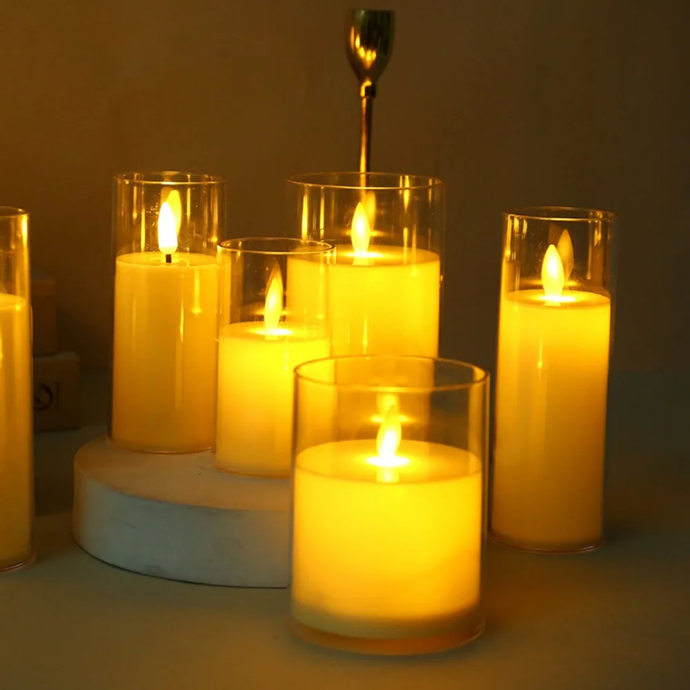 IMAGE Candele tremolanti senza fiamma, a batteria, con guscio in