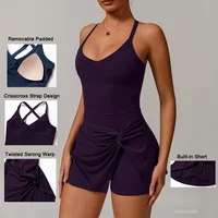 VITALINOVO Womens Tennis Dress with Shorts Underneath Workout Dress with Built-in Bra Deep V Neck Athletic Dresses Golf Dress - Image 5