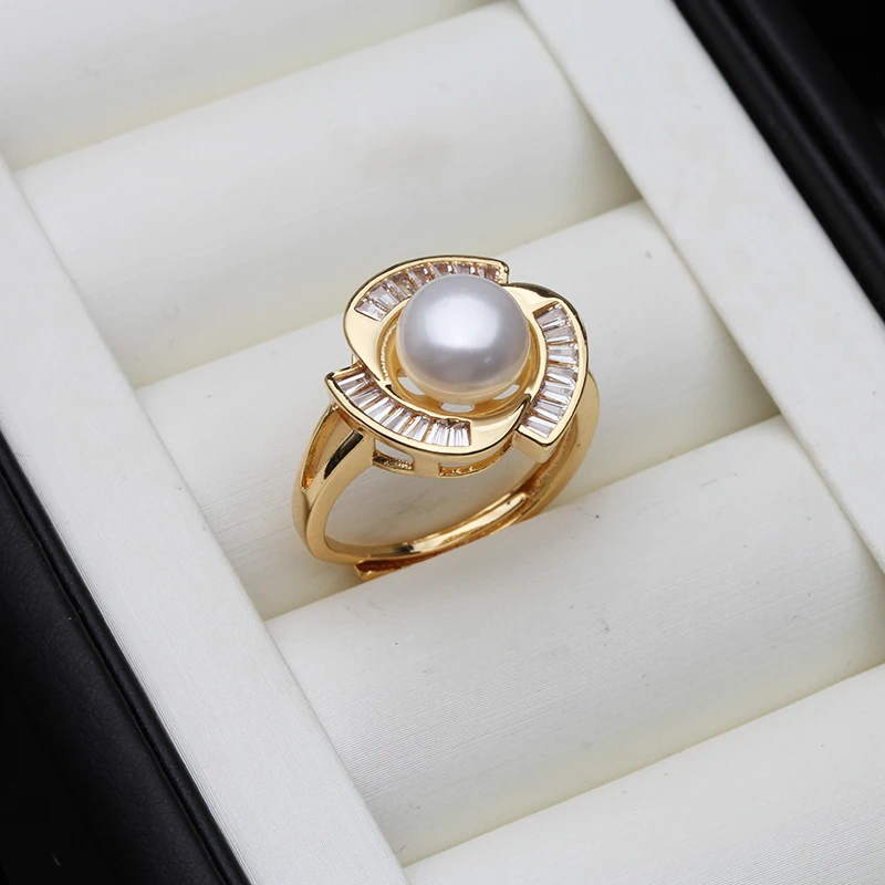 2023 Süßwasser perlen ringe für Frauen, Hochzeit Natur perlen ring verstellbar Mutter Geschenk weiß