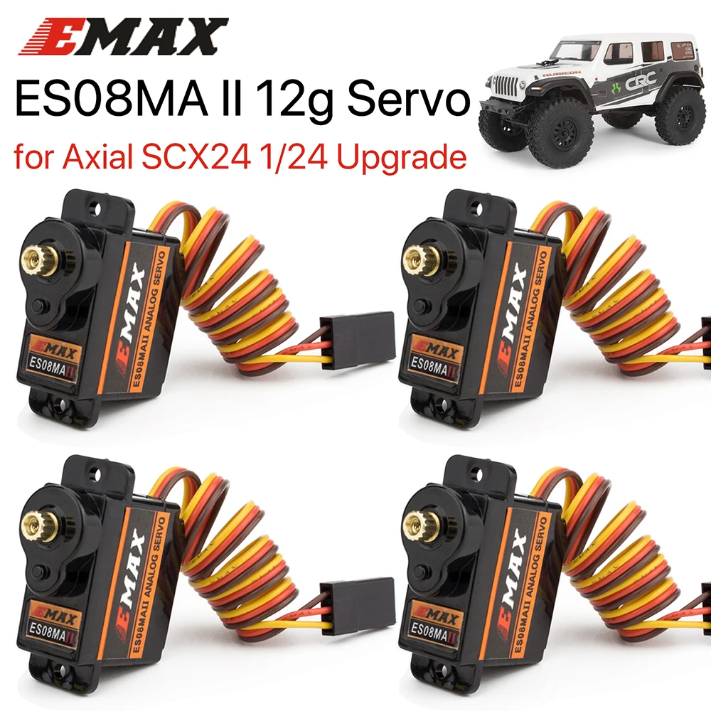 1/2/4Pcs Emax ES08MA II Servo Motor SCX24 Servo 12g 15T Mini Metal Gear