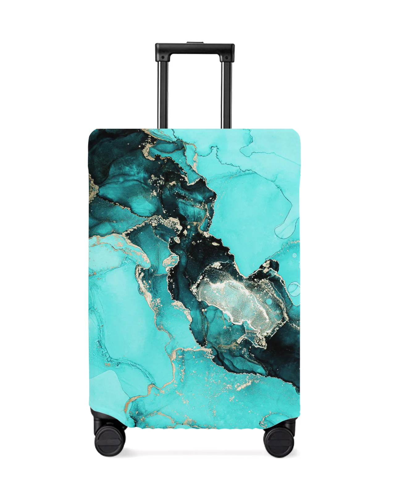 

Marble Texture Aqua Travel Luggage Protective Cover for 18-32 Inch Travel Accessories Suitcase Elastic Dust Case Protect Sleeve