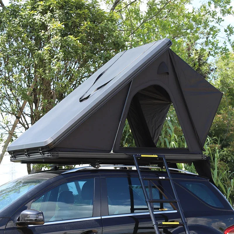 Camping Triangle Car Rooftop Clamshell Black Gray Aluminum 4 Person ...