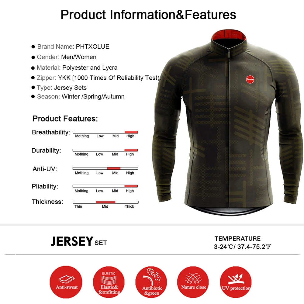 Phtxolue Winter Thermal Fleece Cycling Jerseys Set MTB Bike Clothes Maillot Ropa Ciclismo Invierno Bicycle Cycling Clothing cycling jersey,cycling suit,cycling jersey set