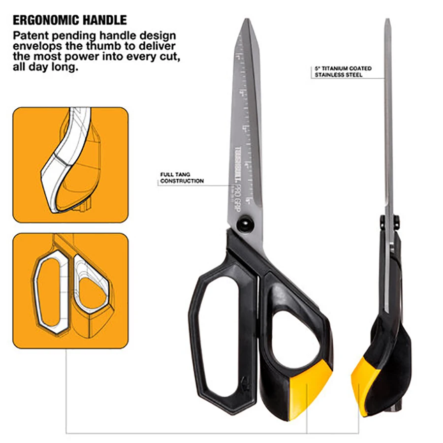 TOUGHBUILT TB-H4-70-11 Industrial Scissors Construction Powerful Scissors 11" Thin Iron Shears High Precision Hand Tools 2
