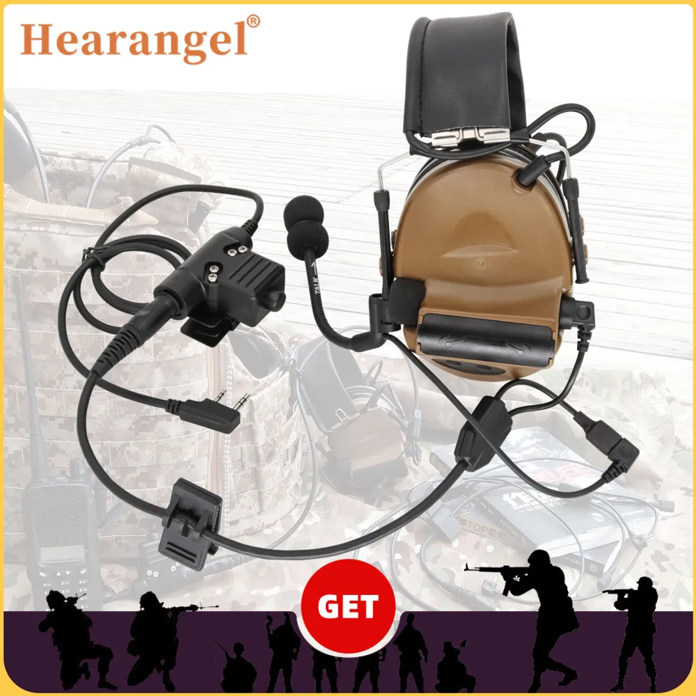 

Hearangel Tactical Headset Adapter Comtac II Microphone Y-Line Kit for Ipsc Comtac Shooting Airsoft Headset &Tactical U94 PTT