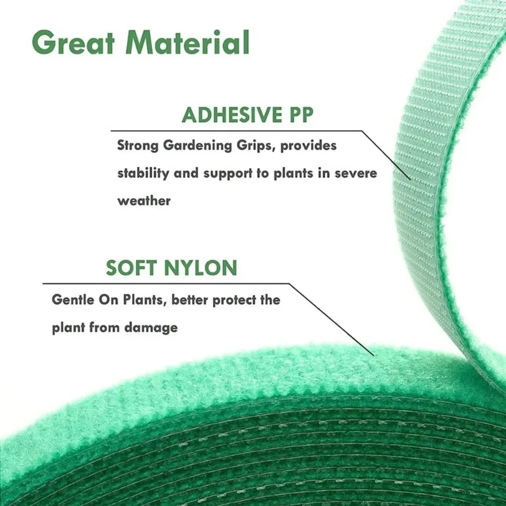 5-120M Adjustable Self Adhesive Plant Nylon Cable Tie Plant Hook Loop Support Garden Twine Bandage Reusable Fastener Tape Strips