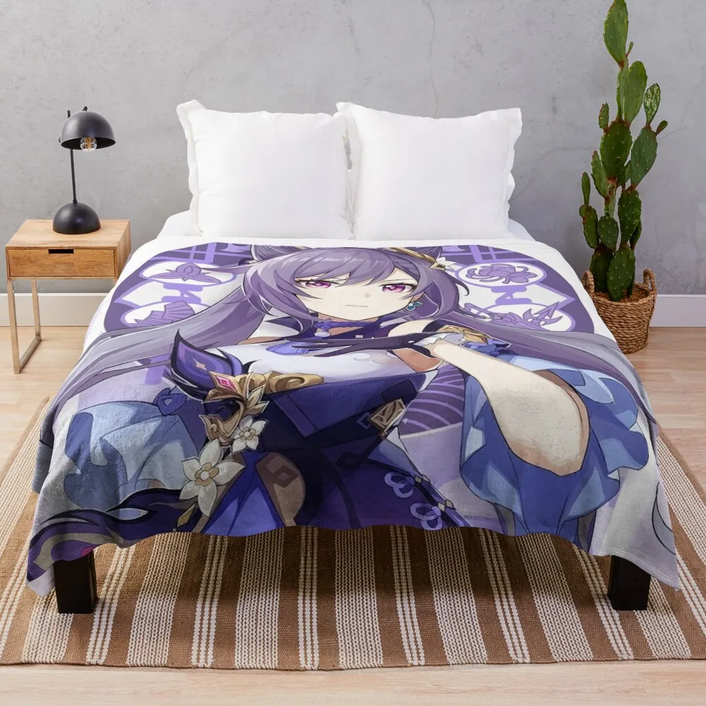 

Keqing Genshin Impact Throw Blanket Hair anime Sleeping Bag for winter Blankets