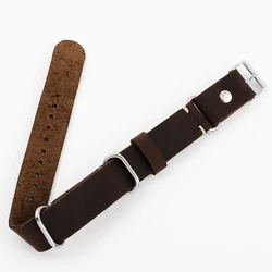 Premium Leather Watch Strap with Stainless Steel Buckle - Universal Replacement Strap - 22mm (Dark brown)