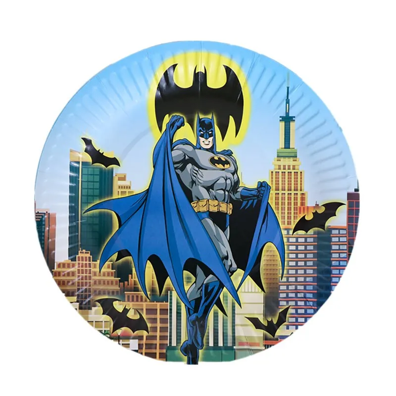 Birthday Tableware Set Birthday Party Supplies Party Supplies Disposable Tablecloth Bat Man Birthday Party Supplies Superhero Disposable Tableware Cup Tablecloth 3D Balloon for Kids Halloween Baby Shower Decor