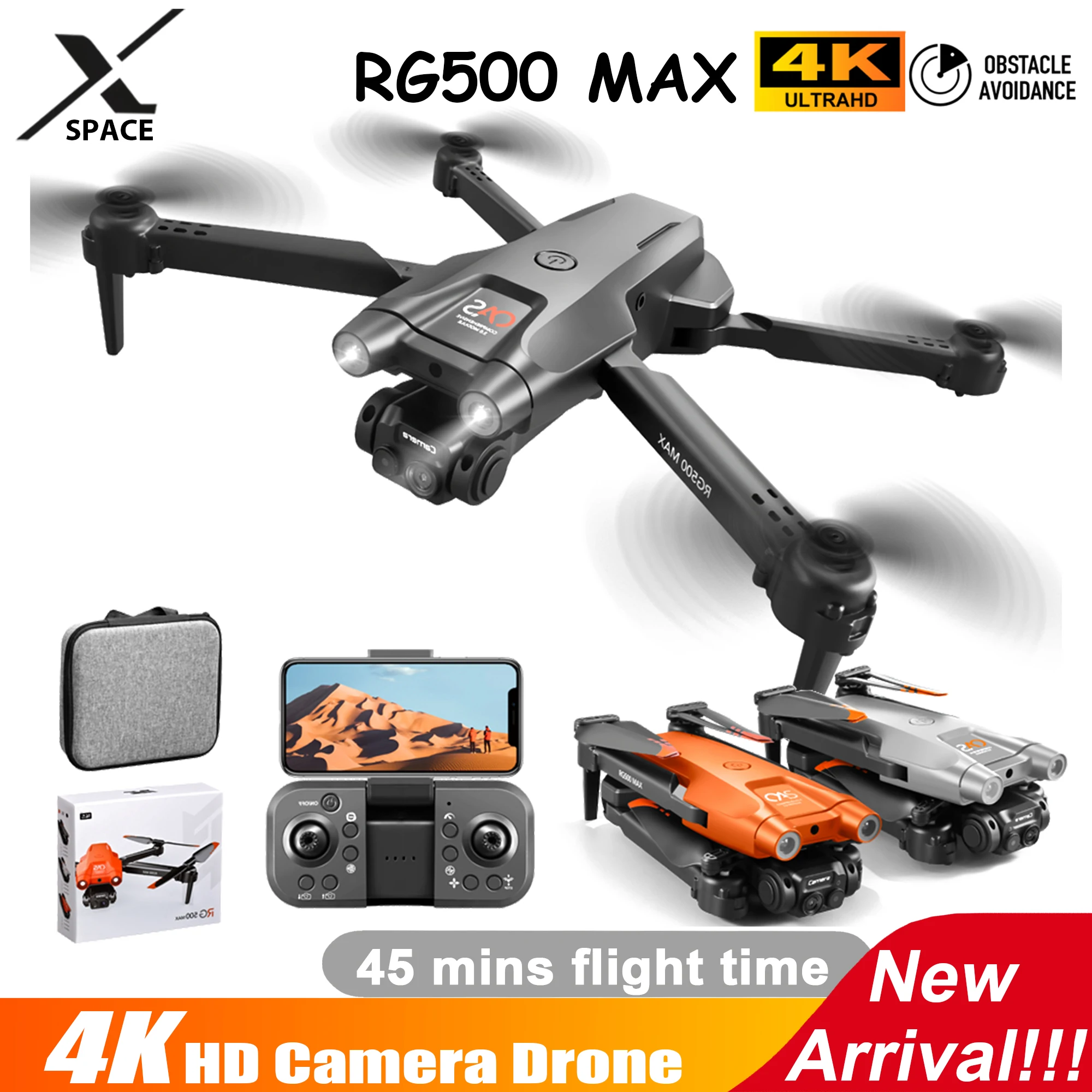 

2023 New RG500 Max Drone Brushless Motor Dual4K ESC Professional WIFI FPV Obstacle Avoidance Four-Axis Folding Rc Quadcopter Toy