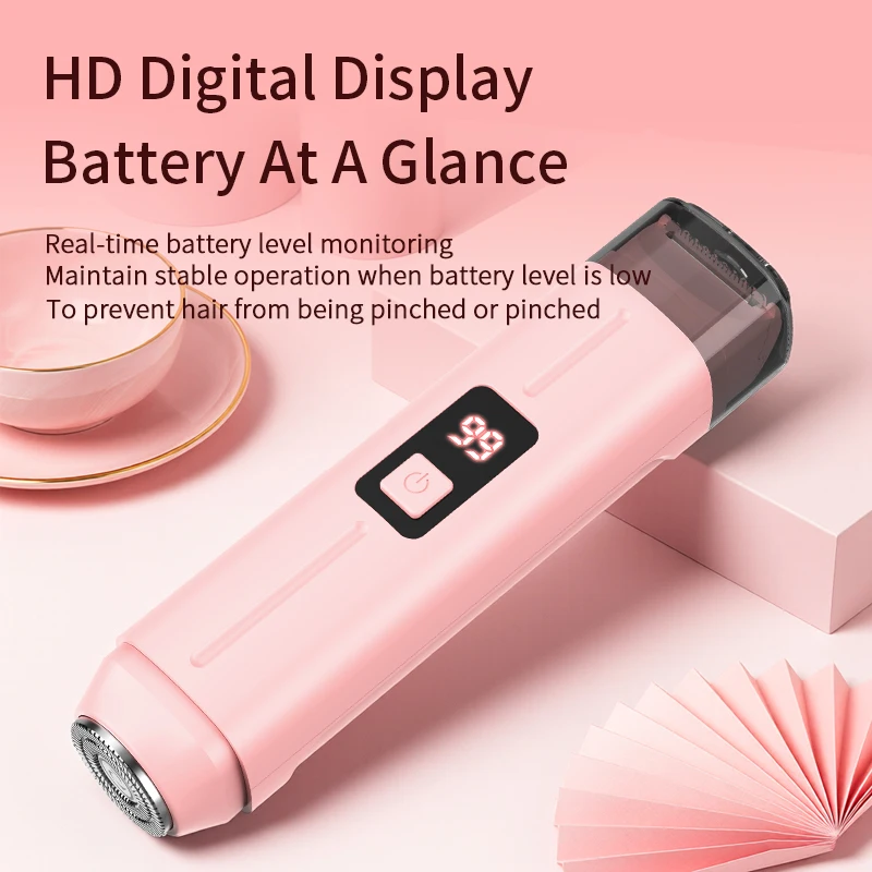 2 In 1 Electric Shavr For Women Double Head Used Painless Body Hair Trimmer Rechargeable Underarm Mustache Bikini Leg_voghion.com
