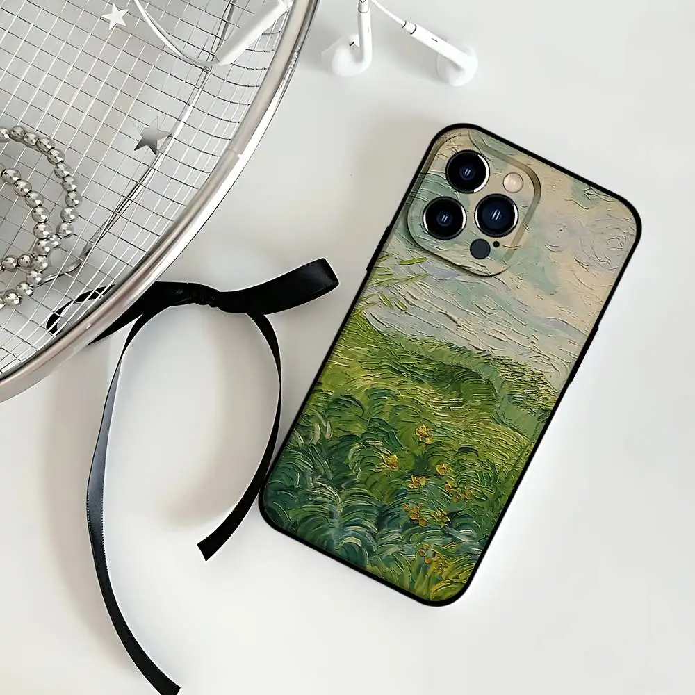 Van Gogh Monet Oil Painting Black Phone Case