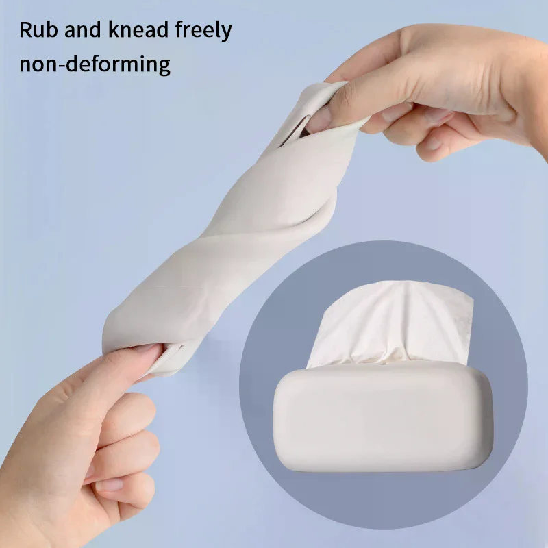 Soft Waterproof Tissue Box Cover Silicone Reusable Wet Wipe Boxes Light Luxury Tissue Box Holder Bathroom Kitchen Paper Holder