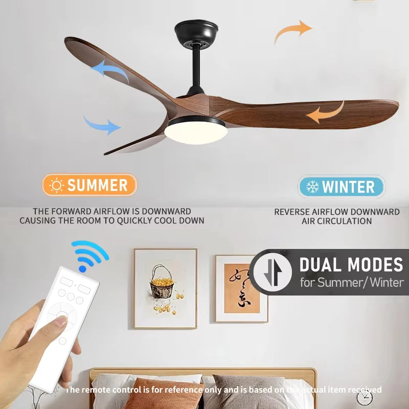 Vintage Chandelier 42 52 Inch Remote Control For Home Living Room Dining Room Decoration Fan LED