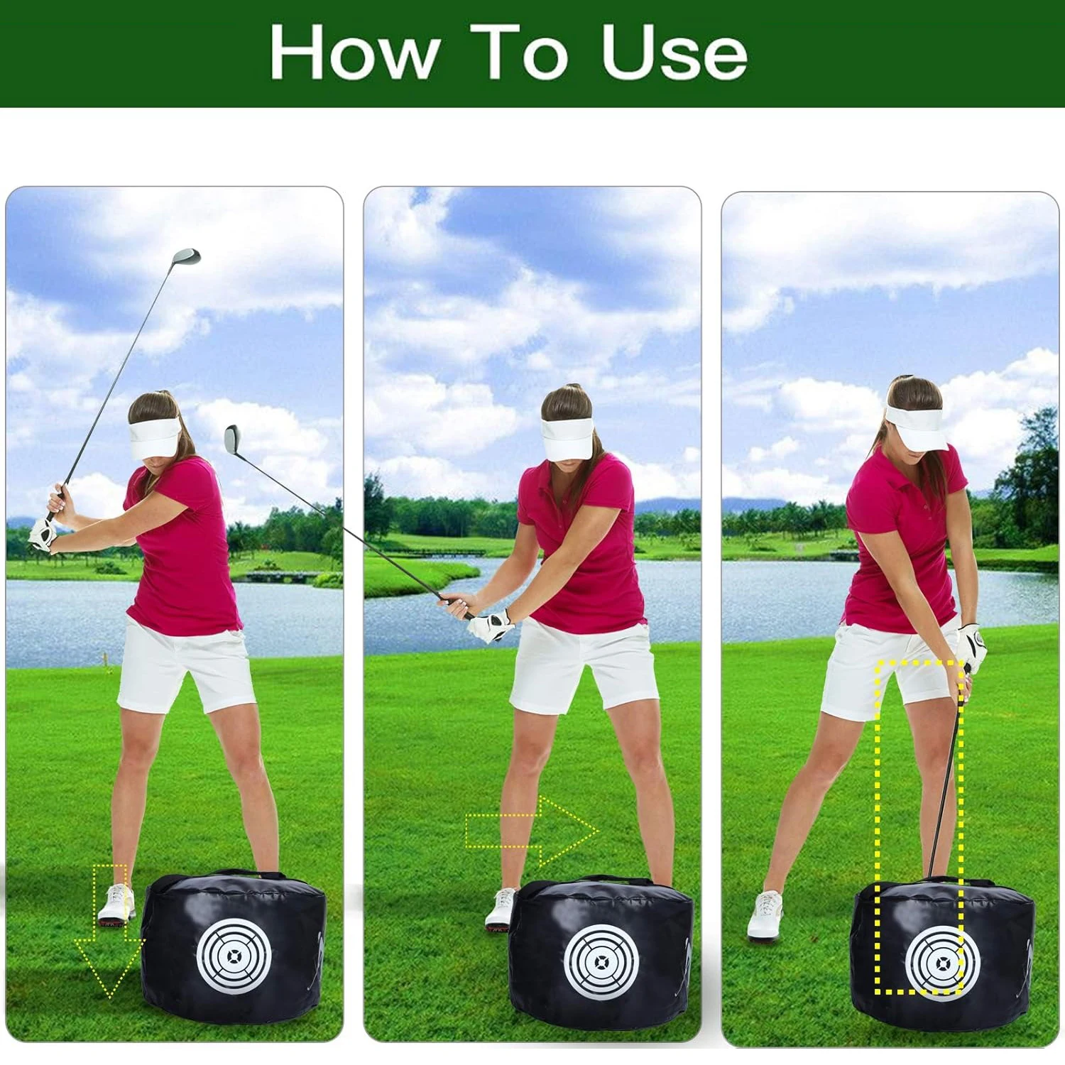 Golf Impact Bags, Golf Swing Trainer,Golf Gifts for Men, Durable Waterproof 5