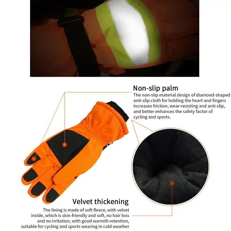 Winter Work Gloves For Men Reflective Gloves For Traffic Safety Control High Visibility And Easily Seen Flexible Yard Work