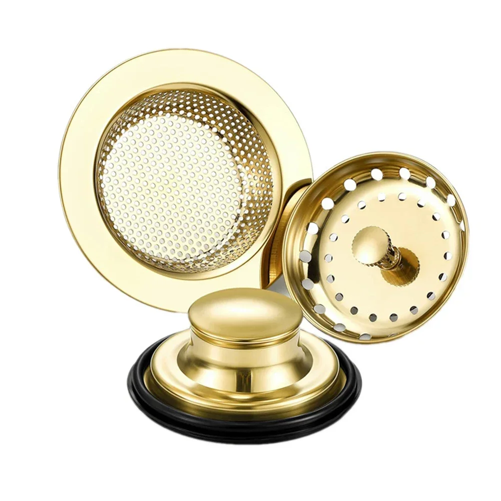 Kitchen Sink Strainer 3Pcs/set Kitchen Sink Drain Strainer Stopper Stainless Steel Waste Plug
