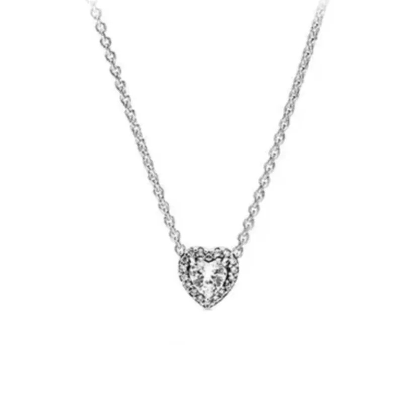 925 Sterling Silver Plated Valentine's Day Heart Necklace Pendant Diy Bead Fit Original Charms Bracelet Jewerly Accessories charm jewelry sterling silver jewelry beads charms sterling silver beads silver charm bead charm bead sterling silver beads charm beads jewelry loose beads loose gemstone jewelry