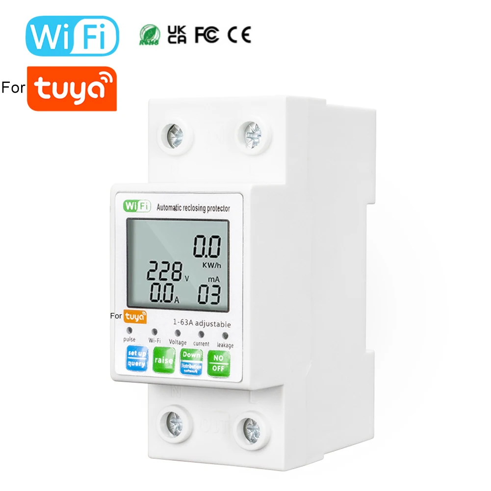 AC80-300V 차단기 정격 전류 1-63A 전류 차단기 디지털 LCD 디스플레이 간편한 설치 고정밀 다중 보호