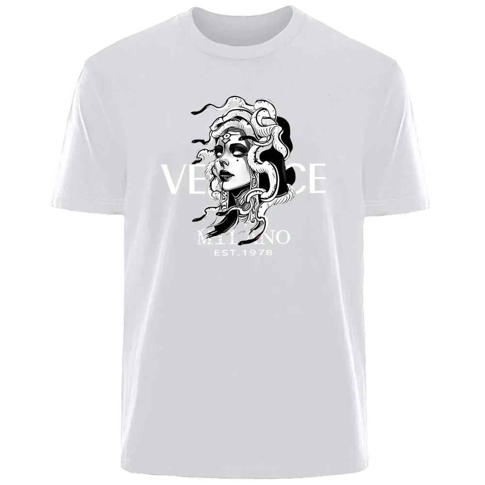 Summer Arrogant Beauty Medusa Print T-shirt 2
