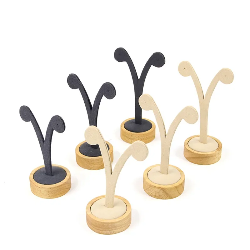 Wooden Jewelry Dangle Earrings Hook Ear Studs Rings Display Holder Organizer Ornament Eardrop Storage Rack Stand Hnager Showcase