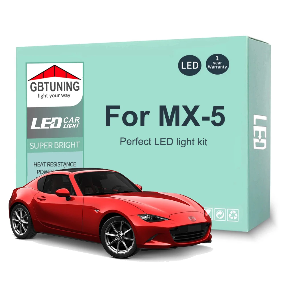 Car Led Interior Light Bulb Kit For Mx5 Mx5 Miata Roadster 19892018