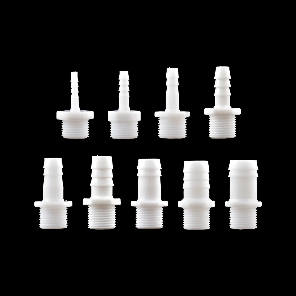G1/2 3/4 Male Thread To To Barb 4/6/8/10/12/14/16/18/20mm Plastic Hose Connector Fittings Drip System Aquarium Pipe Coupler 3