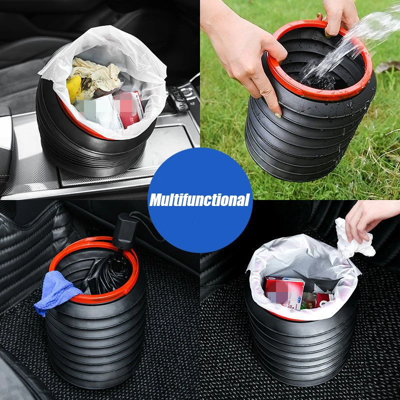 Portable Folding Car Trash Can Multifunctional Rubbish Container Umbrella Storage Telescopic Waterproof Dustbin Garbage Bin