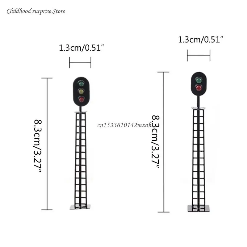 1/87 인형 집 장식 취미 건물 모델 3V Dropship 용 인형 집 기차 신호 램프