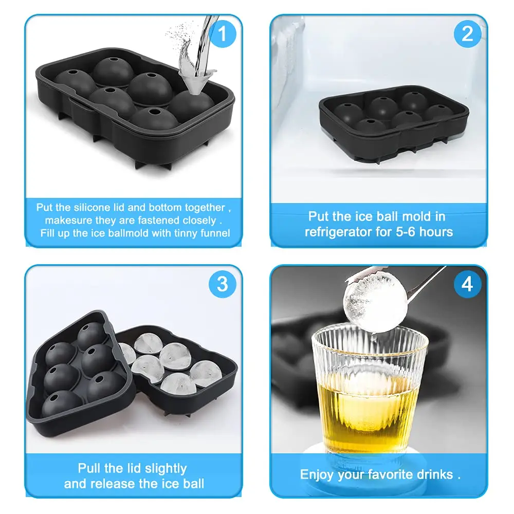 Large Square Ice Cube Tray with lid, Big Block Ice Cube 2 Inch, Giant  Cocktail Silicone Ice Maker, Scotch Whiskey Ice Cube, Easy Release Reusable  Ice