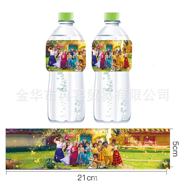 12Pcs Disney New Movie Encanto Birthday Party Sticker Mirabel Abuela Alma Party Mineral Water Bottle Label Birthday Supplies 1