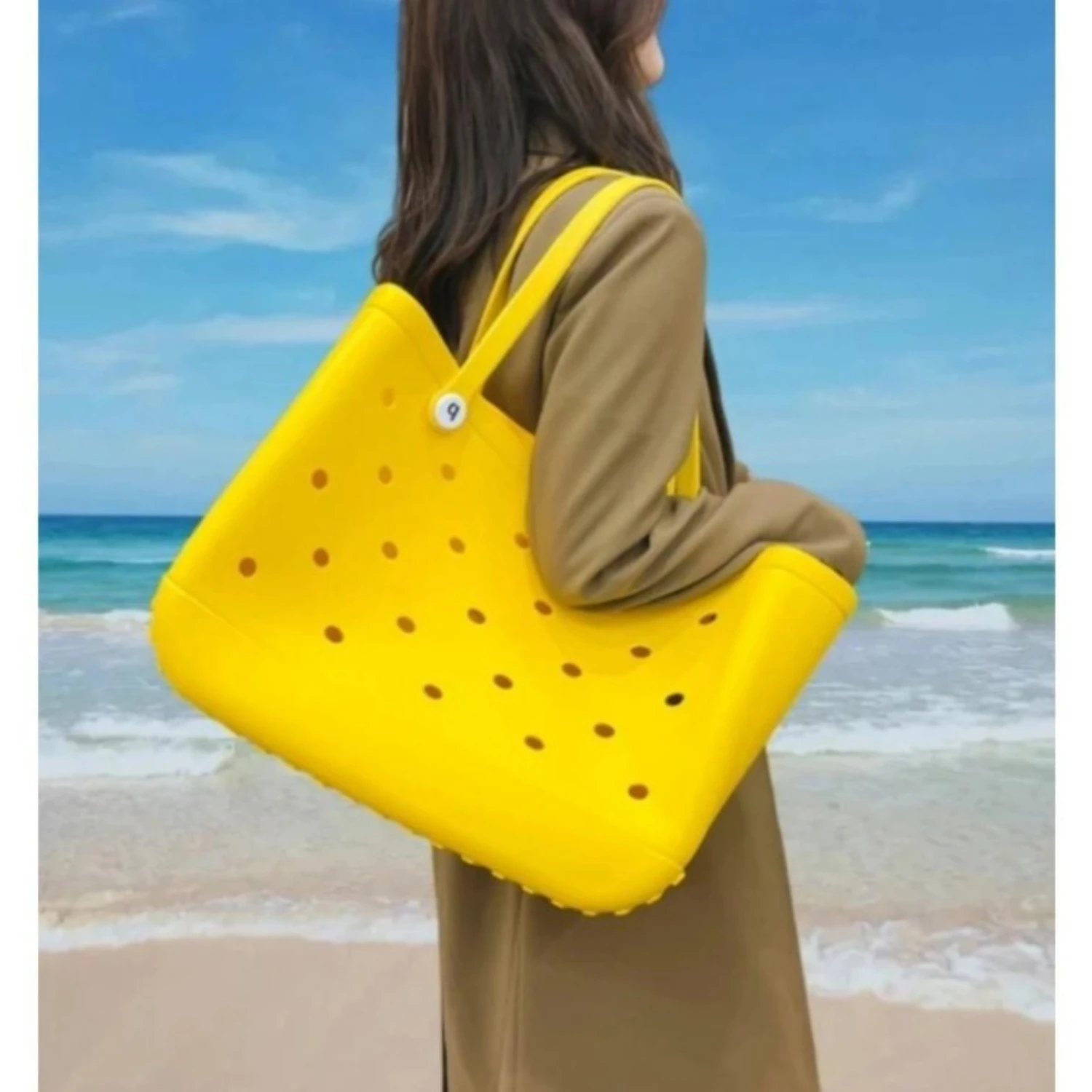 Silicone Beach Tote Bag, Pool Tote With Durable Handles, Versatile Travel Bag, Portable For Beach, Boat, Pool, Available In Mult
