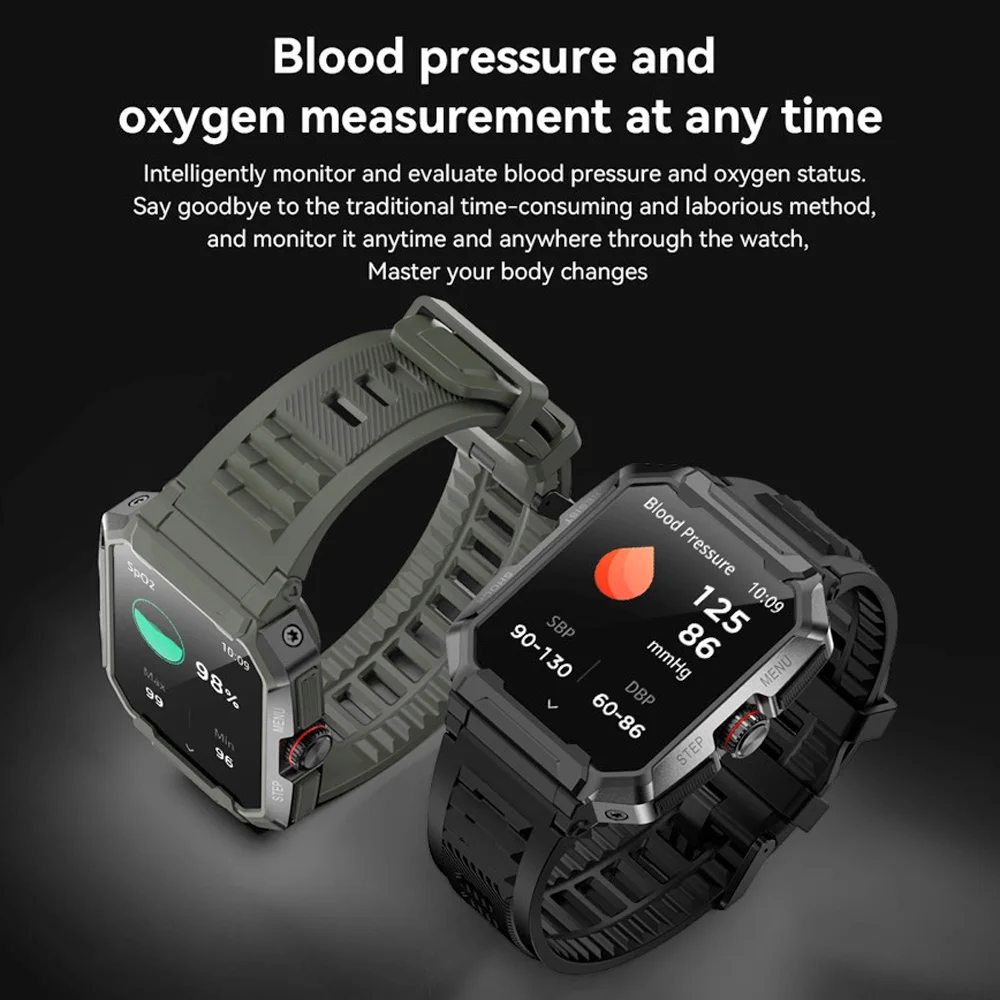 AK47 Smart Watch 1.85 Inch HD Larger Screen Men Outdoor Sports Smartwatch  BT Call AI Voice 400mAh Health Monitoring Wristwatch - AliExpress