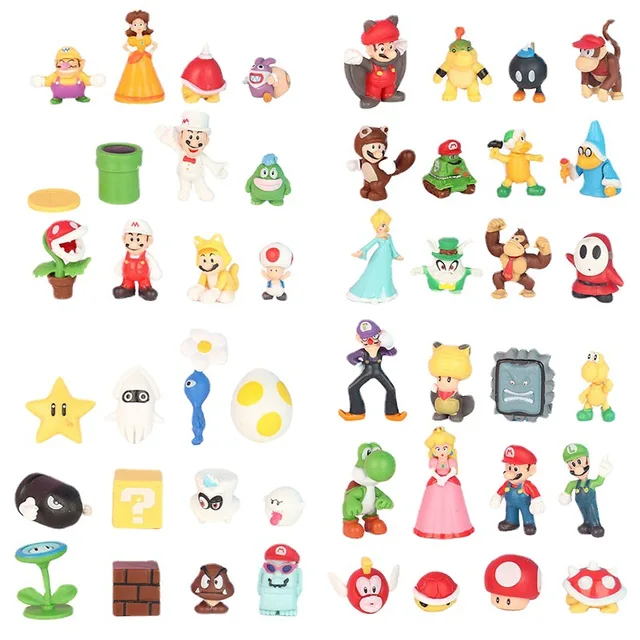 48pcs/lot Sale Super Mario Bros Cartoon Game Character Yoshi Luigi Donkey  Kong Wario Bowser Peach Princess Hand made Doll Gifts| | - AliExpress