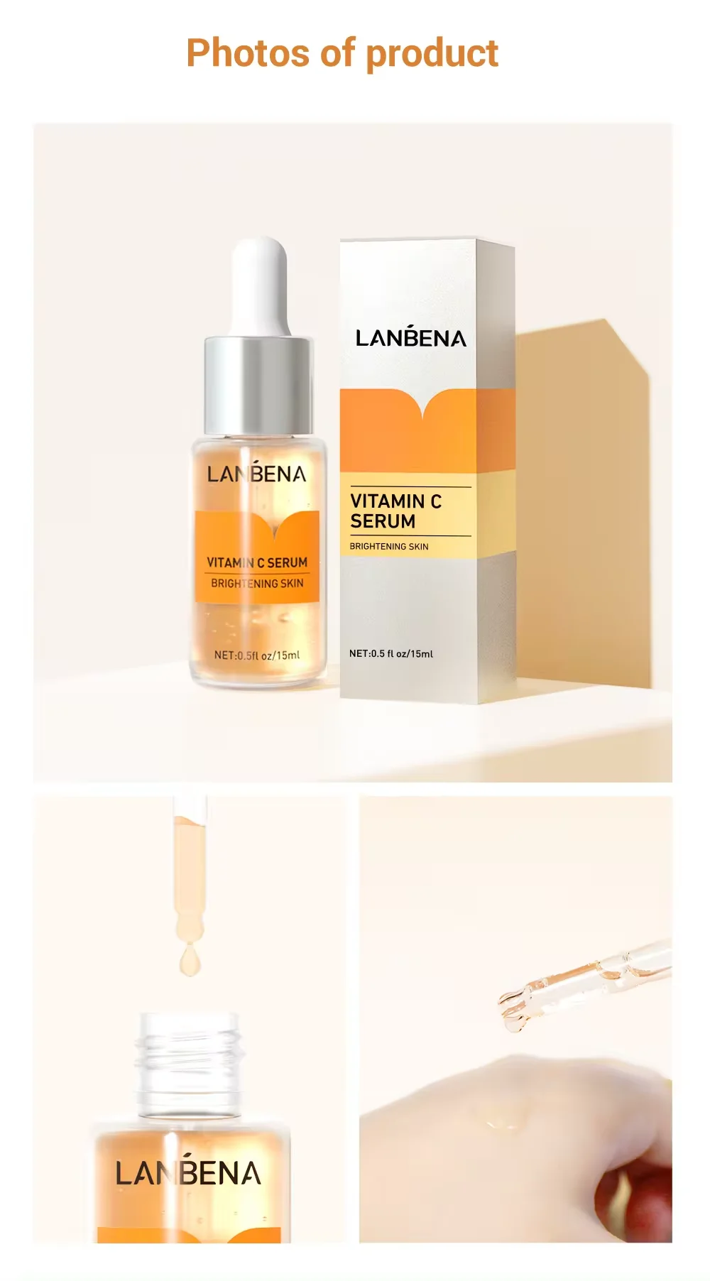 LANBENA l Vitamin C  Face Serum Skin Care 15ML10PCS 4