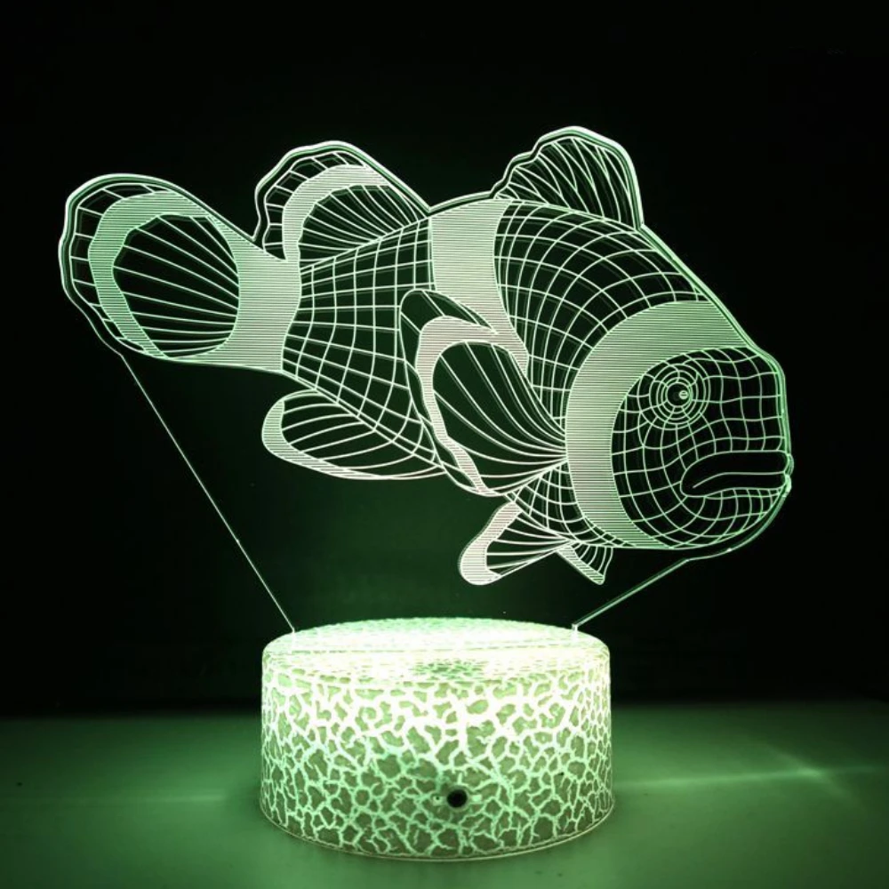 

Nighdn 3D Fishing Lamp Illusion Night Light LED Fish Desk Table Lamps 7 Color Change Home Bedroom Decor Gift Toys for Kids Baby