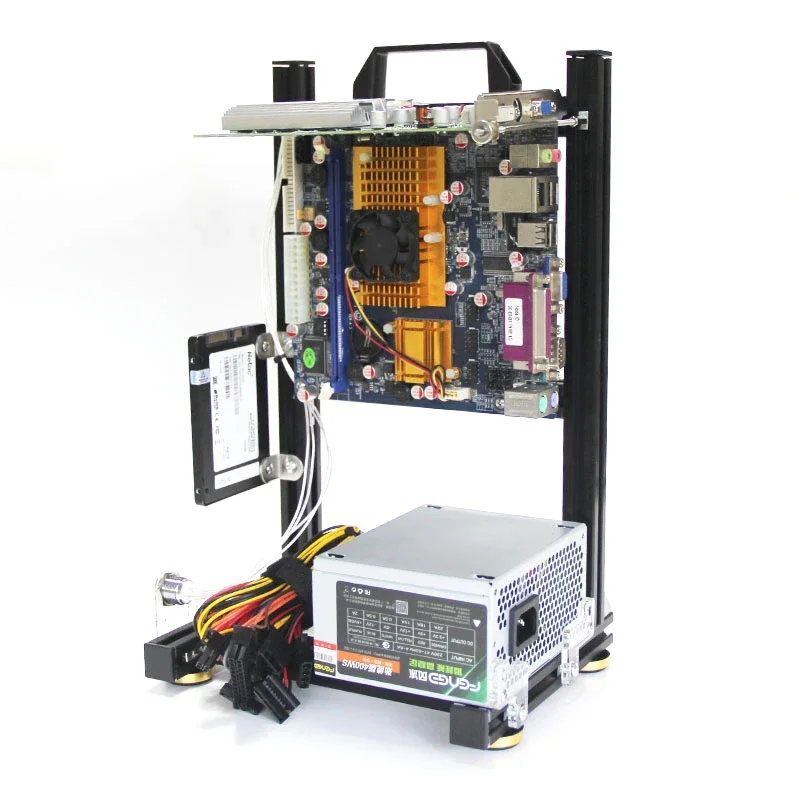 Mod-gabinete Gamer para Itx Matx Atx Portátil Vertical pc Case Open Frame Rack Refrigerador de Água Faça Você Mesmo Computador Gaming Chassis Desktop - Imagem 5