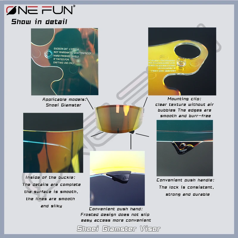 SHOEI Glamster ������� ��� ���� ũ�� �� ������ �Ȱ� ���� UV ��ȣ �� ������ ��Ʈ�� Ǯ ���̽� ��� �׼�����
