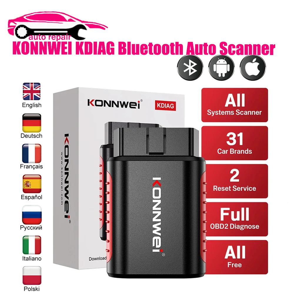 

Новое поступление KONNWEI KDIAG все системы Bluetooth Автомобильный сканер SAS EPB сброс сервиса OBD2 автомобильный диагностический инструмент pk Thinkdiag MINI