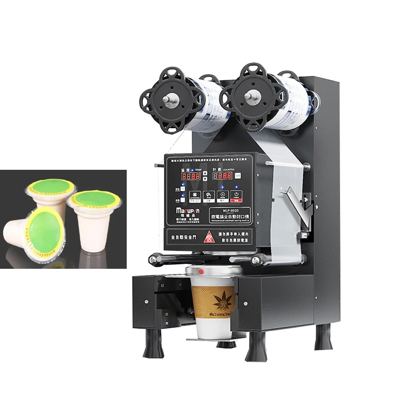 

Top Quality Fully Automatic Boba Plastic Cup Seal milk tea Sealer Equipment Bubble Sealing Machine