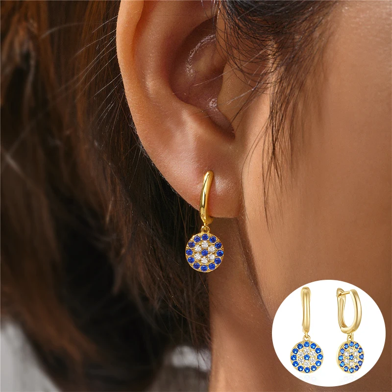 

100% 925 Sterling Silver Zircon Geometric Earring for Women Girl Simple Fashion Round Design Jewelry Party Gift Dropshipping