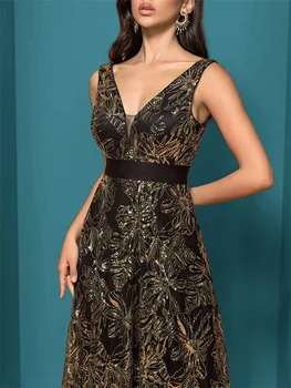 فساتين سهرة فاخرة مثيرة عميقة على شكل حرف v ترتر أزرق للنساء أنيقة على شكل حرف V لحفلات الزفاف فستان كوكتيل طويل للحفلات الراقصة 6